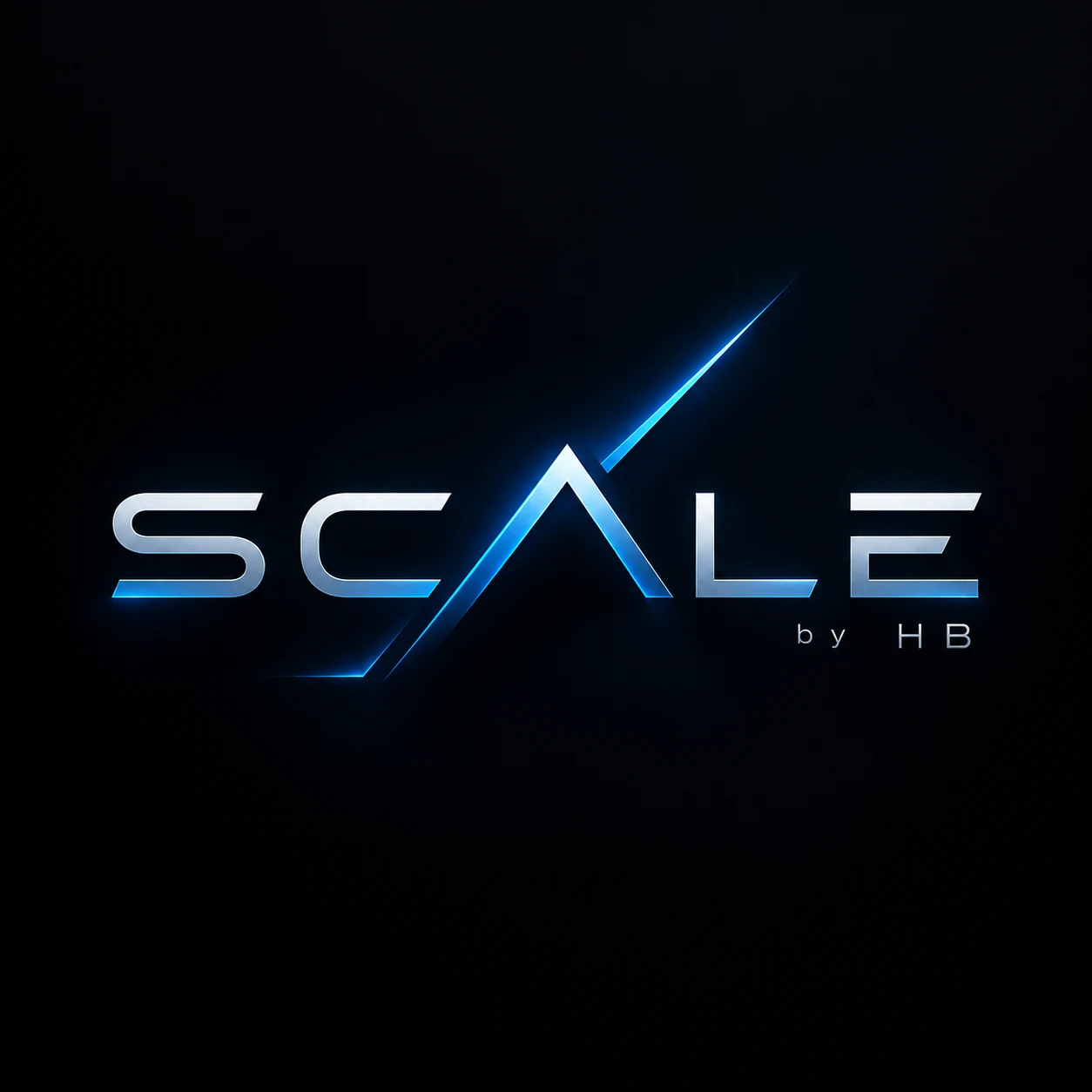 SCALE logo with an ascending stroke through the A, by HB